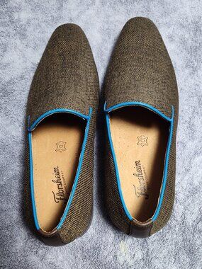 Florsheim Men's Postino Linen Loafers - Brown Cacao / Blue Trim
